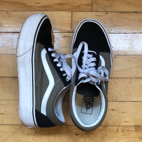 vans old skool platform green